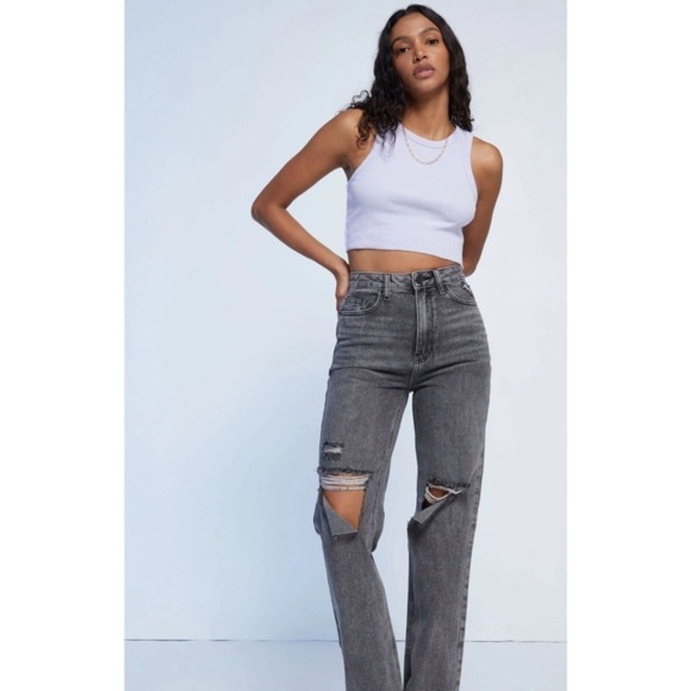 - Pacsun Women's‎ 90s Boyfriend Jeans Size 27 Grey Destroyed Distres…